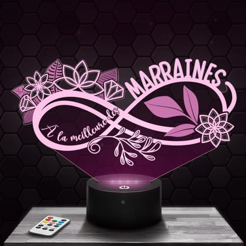 lampe avec le message à la meilleure des marraines