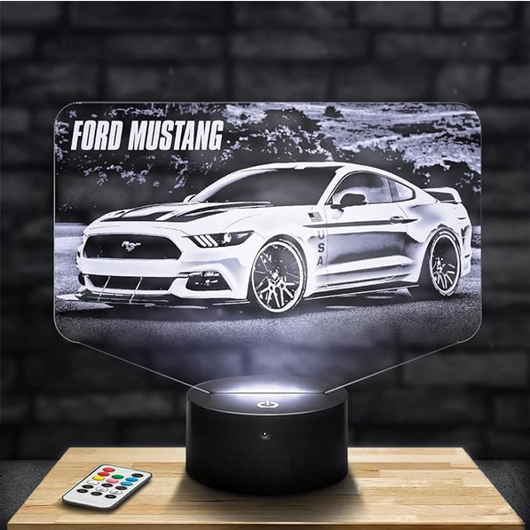 lampe au design rectangle avec une photo personnalisée de voiture