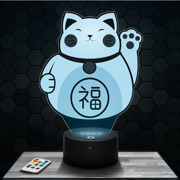 lampe chat chinois qui lève une patte