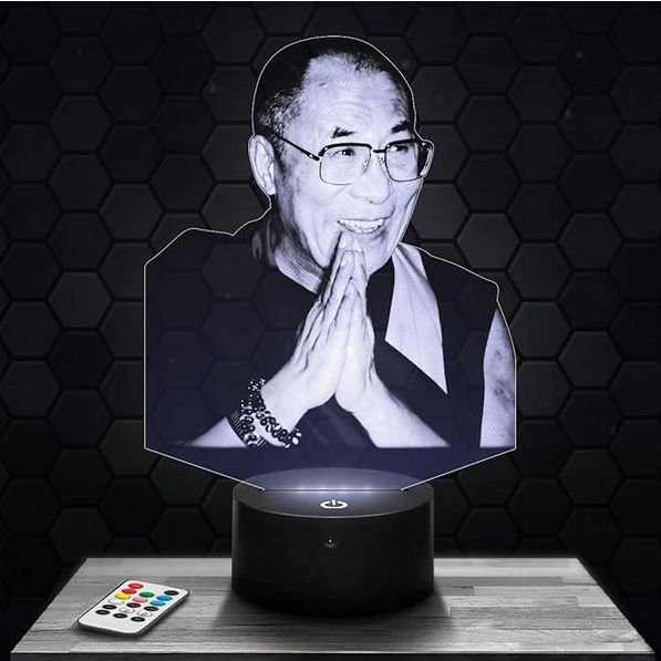 Lampe avec le portrait du Dalaï Lama