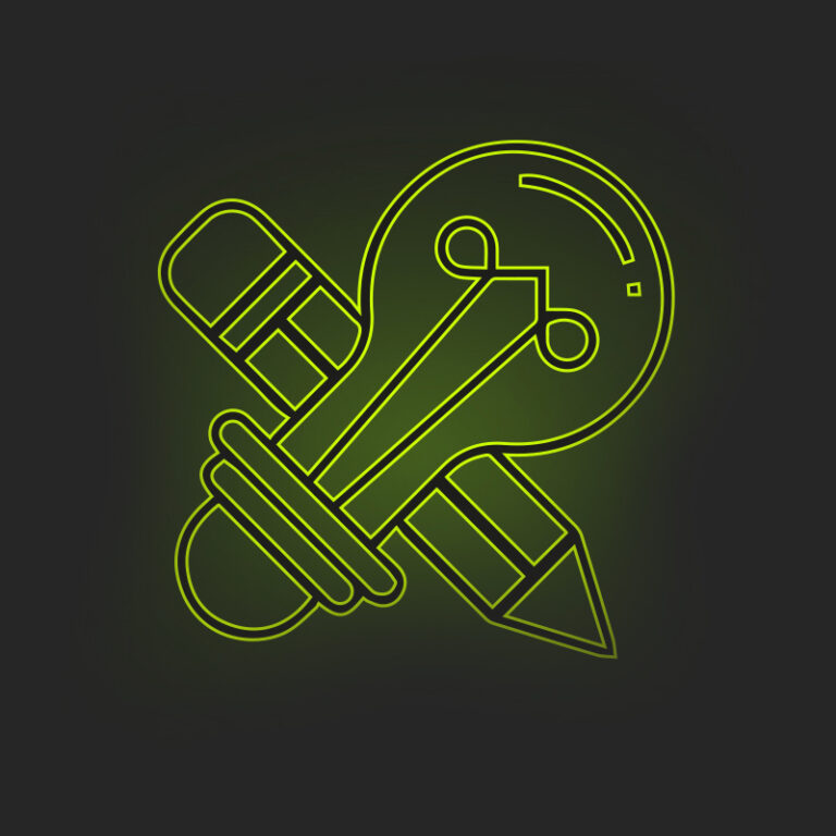 icône ampoule et crayon